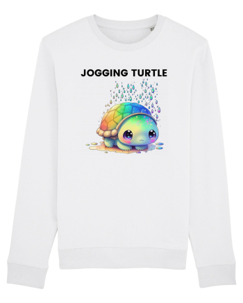 Broasca testoasa pictata in acuarela cu mesajul Jogging Turtle White