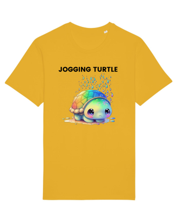 Broasca testoasa pictata in acuarela cu mesajul Jogging Turtle Spectra Yellow