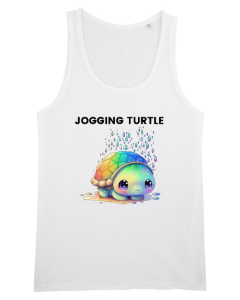 Broasca testoasa pictata in acuarela cu mesajul Jogging Turtle White