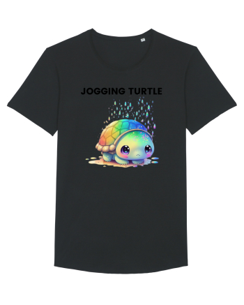 Broasca testoasa pictata in acuarela cu mesajul Jogging Turtle Black