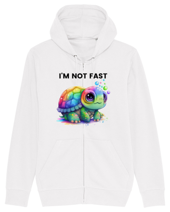 Broasca testoasa pictata in acuarela cu mesajul I'm not fast White
