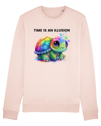 Broasca testoasa pictata in acuarela cu mesajul  Time is an Illusion Candy Pink