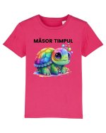 Broasca testoasa pictata in acuarela cu mesajul  Masor Timpul Tricou mânecă scurtă  Copii Mini Creator