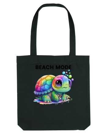 Broasca testoasa pictata in acuarela cu mesajul  Beach Mode Black