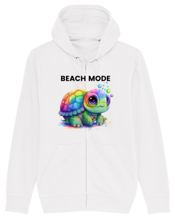 Broasca testoasa pictata in acuarela cu mesajul  Beach Mode White