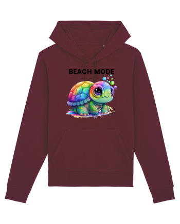 Broasca testoasa pictata in acuarela cu mesajul  Beach Mode Burgundy