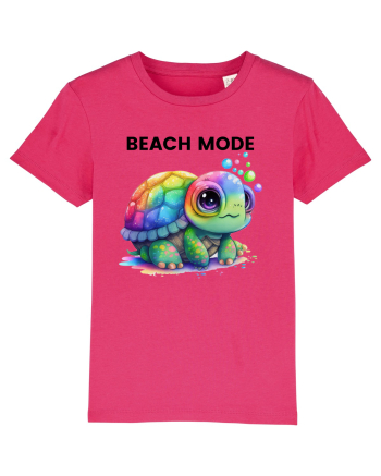 Broasca testoasa pictata in acuarela cu mesajul  Beach Mode Raspberry