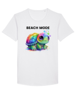 Broasca testoasa pictata in acuarela cu mesajul  Beach Mode Tricou mânecă scurtă guler larg Bărbat Skater
