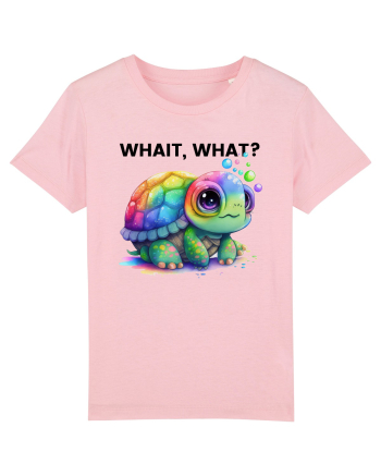 Broasca testoasa pictata in acuarela cu mesajul Wait, What? Cotton Pink