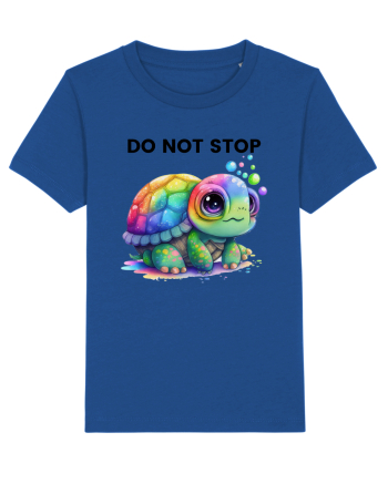 Broasca testoasa pictata in acuarela cu mesajul Do Not Stop Majorelle Blue