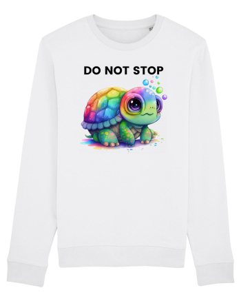 Broasca testoasa pictata in acuarela cu mesajul Do Not Stop White