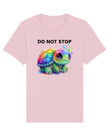 Broasca testoasa pictata in acuarela cu mesajul Do Not Stop Cotton Pink