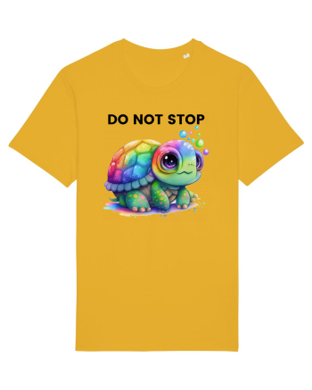 Broasca testoasa pictata in acuarela cu mesajul Do Not Stop Spectra Yellow