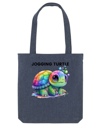 Broasca testoasa pictata in acuarela cu mesajul Jogging Turtle Midnight Blue