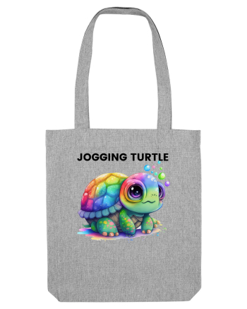 Broasca testoasa pictata in acuarela cu mesajul Jogging Turtle Heather Grey