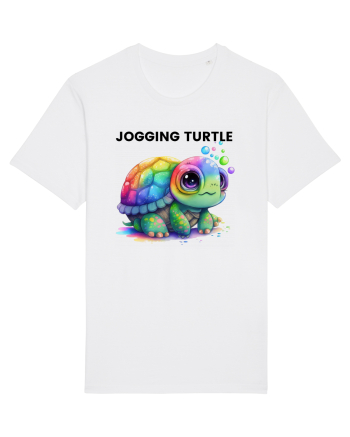 Broasca testoasa pictata in acuarela cu mesajul Jogging Turtle White