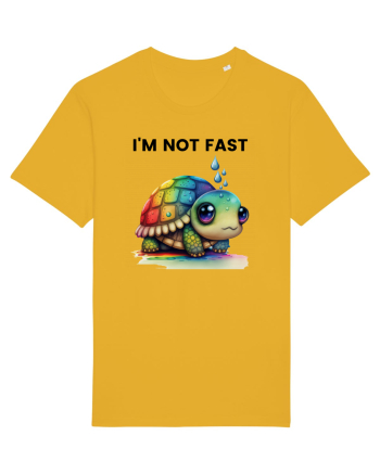 Broasca testoasa pictata in acuarela cu mesajul I'm not fast Spectra Yellow