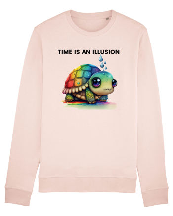 Broasca testoasa pictata in acuarela cu mesajul  Time is an Illusion Candy Pink