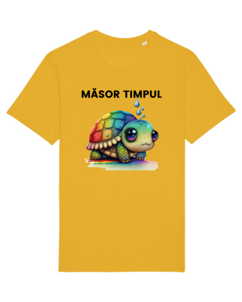 Broasca testoasa pictata in acuarela cu mesajul  Masor Timpul Spectra Yellow