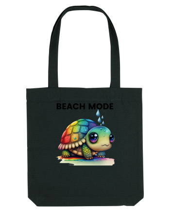 Broasca testoasa pictata in acuarela cu mesajul  Beach Mode Black