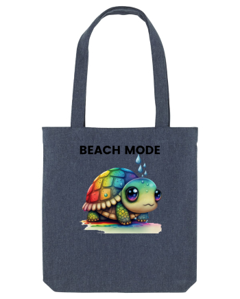 Broasca testoasa pictata in acuarela cu mesajul  Beach Mode Midnight Blue