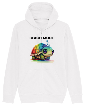 Broasca testoasa pictata in acuarela cu mesajul  Beach Mode White