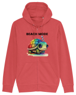 Broasca testoasa pictata in acuarela cu mesajul  Beach Mode Hanorac cu fermoar Unisex Connector