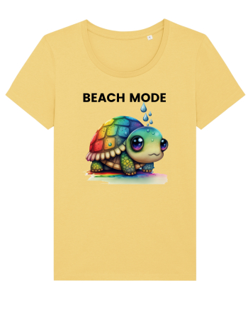 Broasca testoasa pictata in acuarela cu mesajul  Beach Mode Jojoba