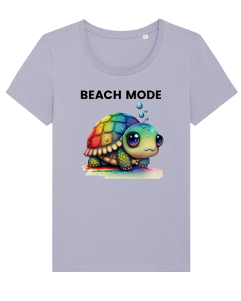 Broasca testoasa pictata in acuarela cu mesajul  Beach Mode Lavender