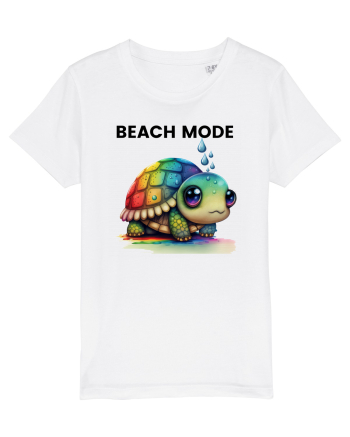 Broasca testoasa pictata in acuarela cu mesajul  Beach Mode White