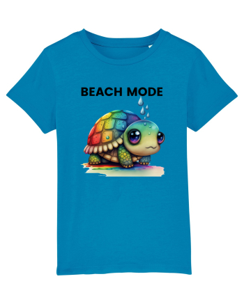 Broasca testoasa pictata in acuarela cu mesajul  Beach Mode Azur