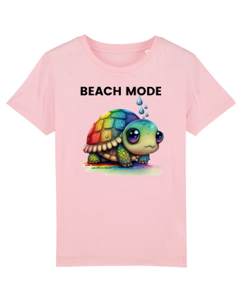 Broasca testoasa pictata in acuarela cu mesajul  Beach Mode Cotton Pink