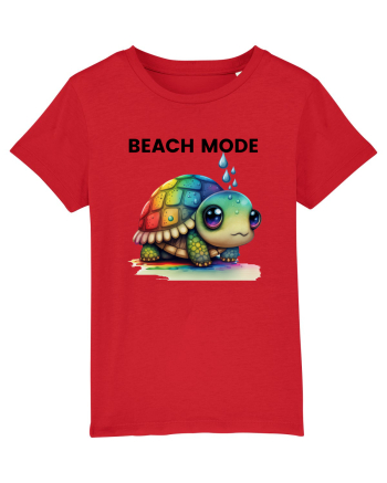 Broasca testoasa pictata in acuarela cu mesajul  Beach Mode Red