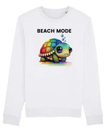 Broasca testoasa pictata in acuarela cu mesajul  Beach Mode White