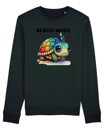 Broasca testoasa pictata in acuarela cu mesajul  Beach Mode Black