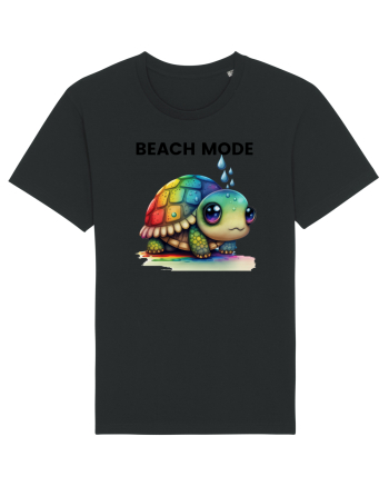 Broasca testoasa pictata in acuarela cu mesajul  Beach Mode Black