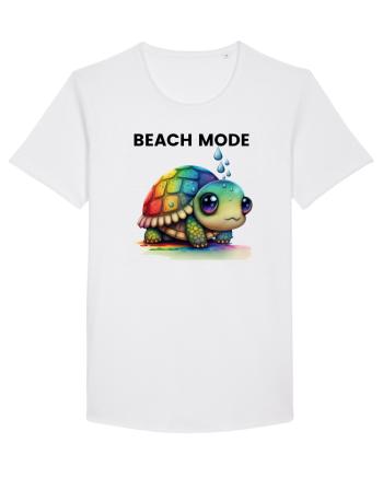 Broasca testoasa pictata in acuarela cu mesajul  Beach Mode White