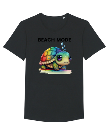 Broasca testoasa pictata in acuarela cu mesajul  Beach Mode Black