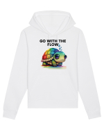 Broasca testoasa pictata in acuarela cu mesajul  Go with the Flow Hanorac Unisex Drummer