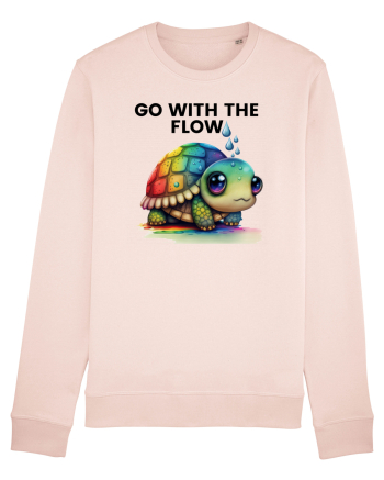 Broasca testoasa pictata in acuarela cu mesajul  Go with the Flow Candy Pink