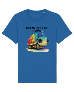 Broasca testoasa pictata in acuarela cu mesajul  Go with the Flow Tricou mânecă scurtă Unisex Rocker