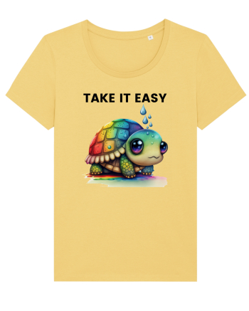 Broasca testoasa pictata in acuarela cu mesajul  Take it Easy Jojoba