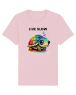 Broasca testoasa pictata in acuarela cu mesajul Live Slow Tricou mânecă scurtă Unisex Rocker
