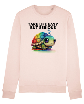 Broasca testoasa pictata in acuarela cu mesajul Take Life Easy but Serious Candy Pink
