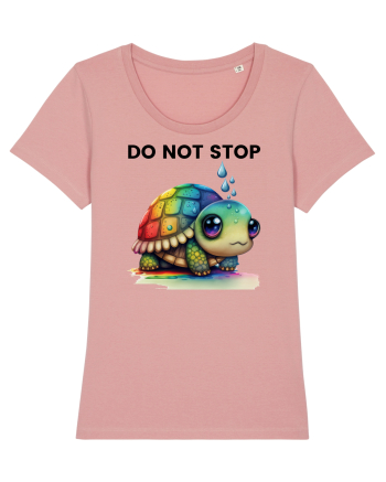 Broasca testoasa pictata in acuarela cu mesajul Do Not Stop Canyon Pink