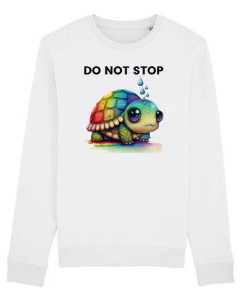 Broasca testoasa pictata in acuarela cu mesajul Do Not Stop White