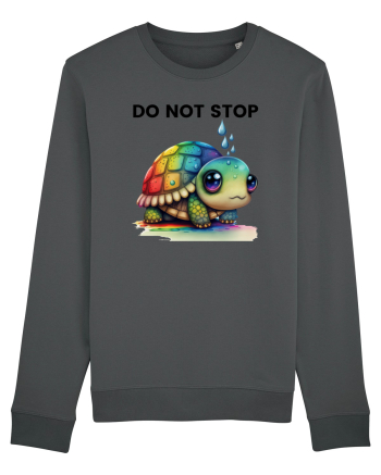 Broasca testoasa pictata in acuarela cu mesajul Do Not Stop Anthracite