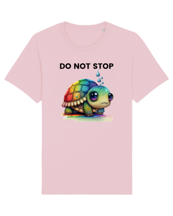 Broasca testoasa pictata in acuarela cu mesajul Do Not Stop Cotton Pink
