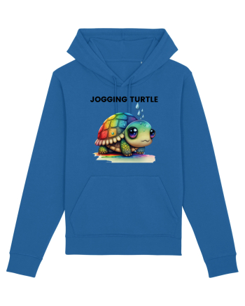 Broasca testoasa pictata in acuarela cu mesajul Jogging Turtle Royal Blue