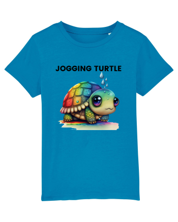 Broasca testoasa pictata in acuarela cu mesajul Jogging Turtle Azur